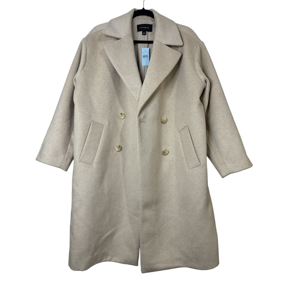 Ann Taylor Cocoon Coat Double Breasted Relaxed Oversized Small - Picture 3 of 12